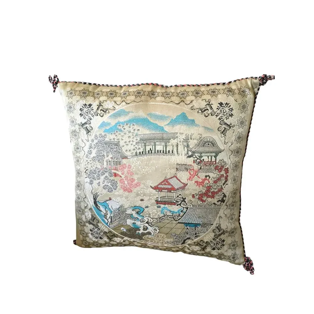 Oriental Design Throw Pillows With Washable Covers X2